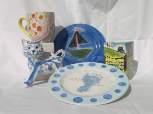 Foot and hand prints on plates and mugs make lovely presents