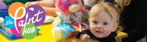 Cute Baby painting pottery